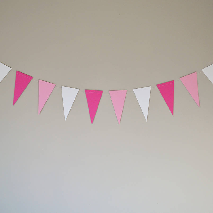 pink and white paper bunting by funky frills uk | notonthehighstreet.com