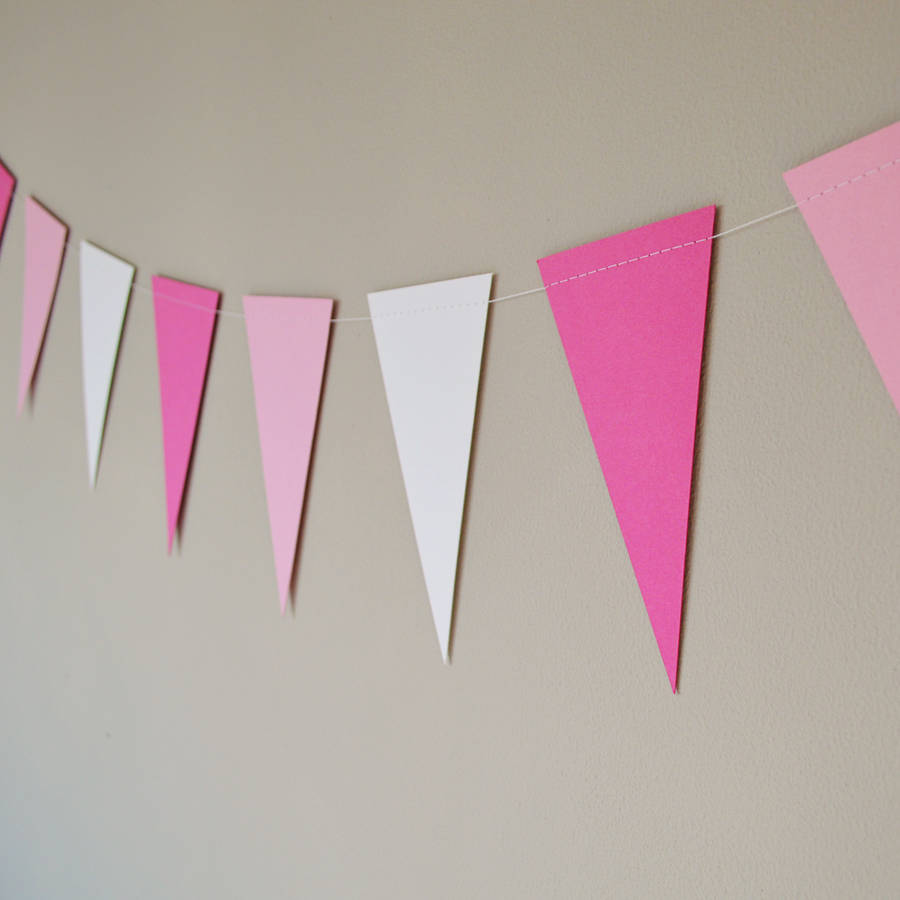 pink and white paper bunting by funky frills uk | notonthehighstreet.com