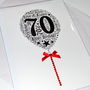 70th Happy Birthday Balloon Sparkle Card, thumbnail 8 of 9
