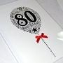 80th Happy Birthday Balloon Sparkle Card, thumbnail 9 of 12