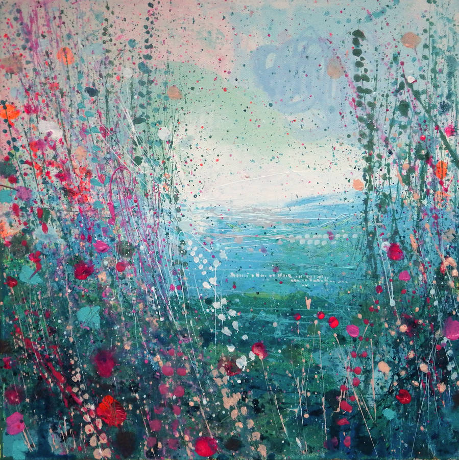 Green And Blue Autumn Coast Path Acrylic Painting By Sandy Dooley ...