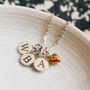 Sterling Silver Round Initial Necklace With Heart Charm, thumbnail 1 of 10