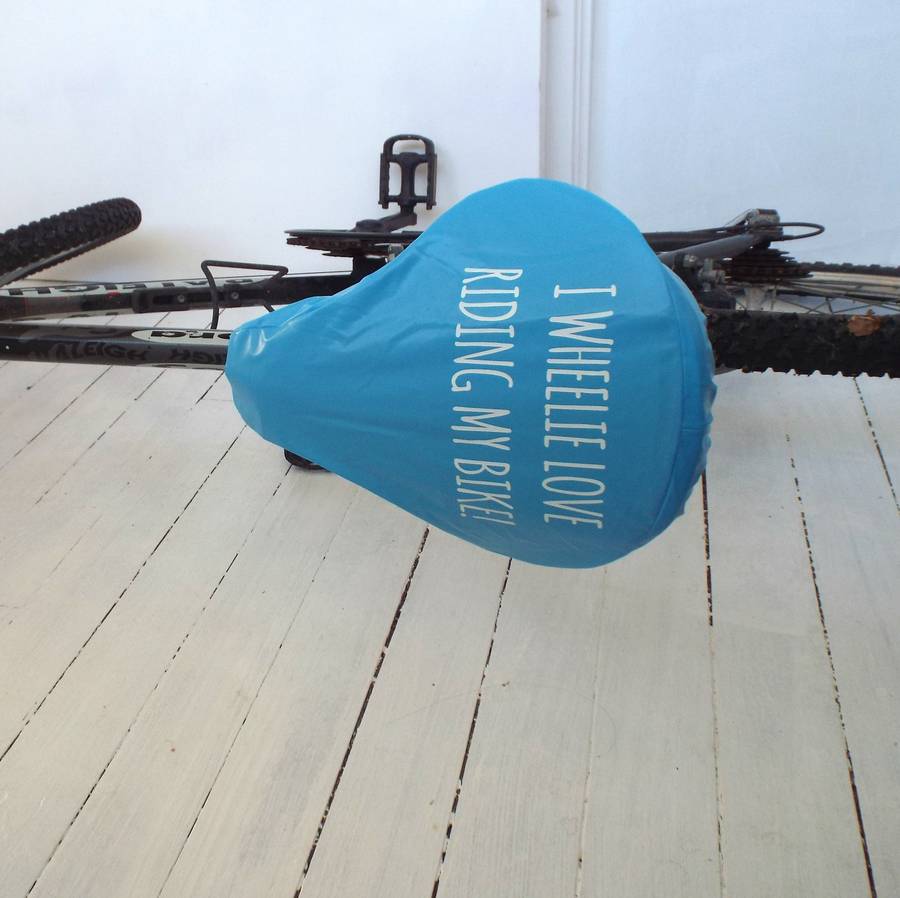 'wheelie love' bike seat rain cover by kelly connor designs