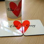 Love Heart Personalised Coasters, thumbnail 1 of 3