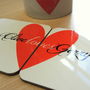Love Heart Personalised Coasters, thumbnail 2 of 3