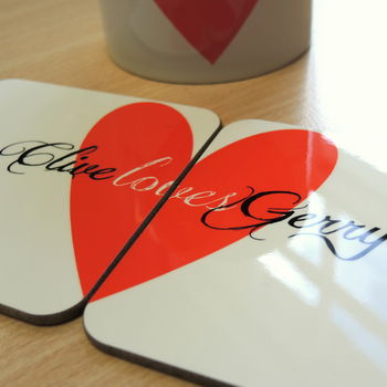Love Heart Personalised Coasters, 2 of 3