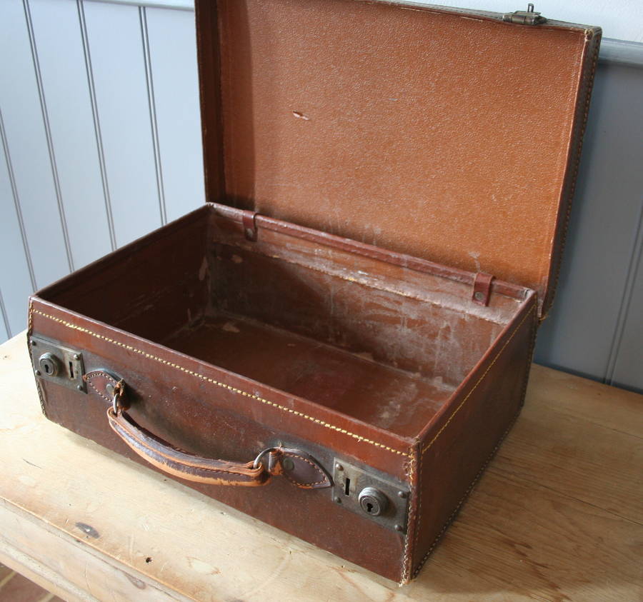 small leather vintage suitcase sc3 by homestead store ...