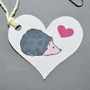 Hedgehog Heart Shaped Gift Tag, thumbnail 2 of 3