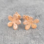 Blossom Gold Plated Silver Stud Earrings, thumbnail 5 of 7