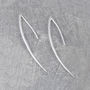 Contemporary Silver Wishbone Hook Earrings, thumbnail 1 of 4