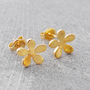 Blossom Gold Plated Silver Stud Earrings, thumbnail 4 of 7