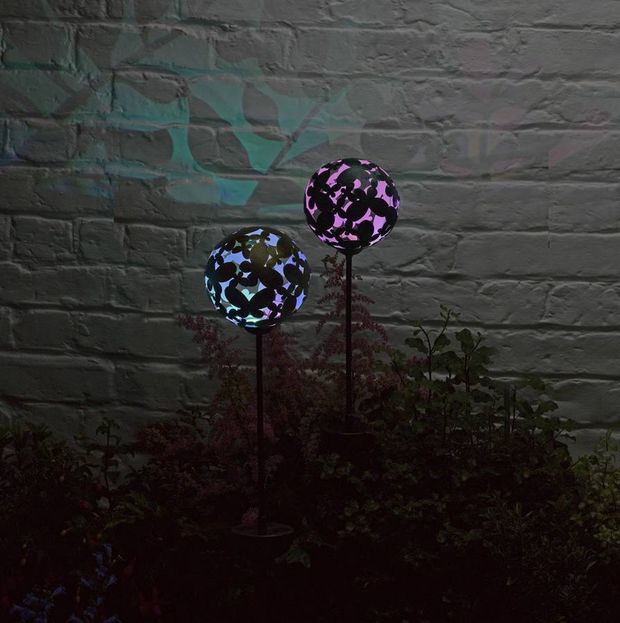 Outdoor solar butterfly lights