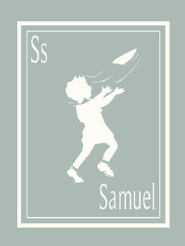 Personalised Paper Plane Boy Silhouette Print, 5 of 6
