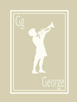 Personalised Trumpet Boy Silhouette Print, 3 of 5