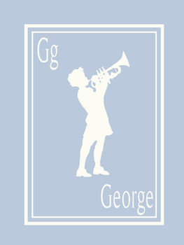 Personalised Trumpet Boy Silhouette Print, 4 of 5