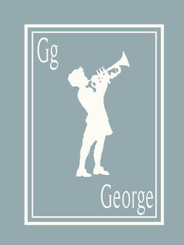 Personalised Trumpet Boy Silhouette Print, 5 of 5
