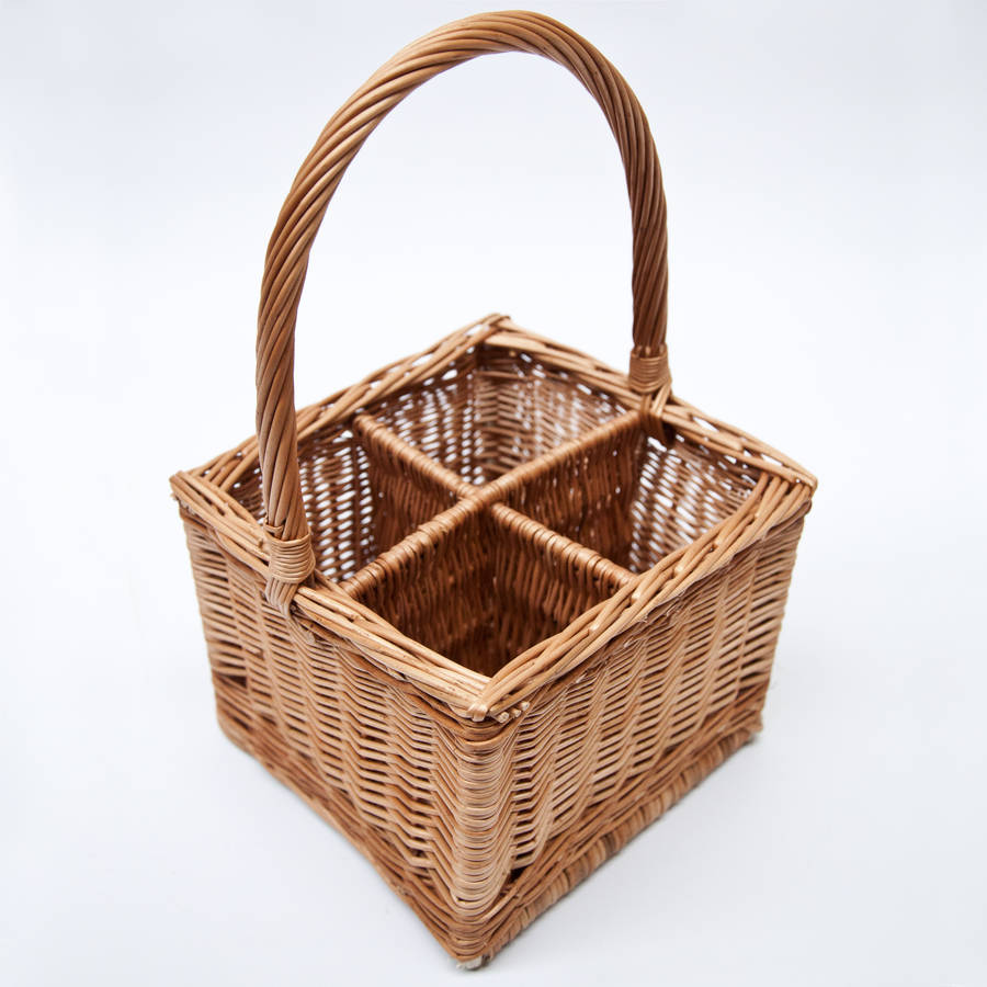 Wicker Bottle Carrier Basket