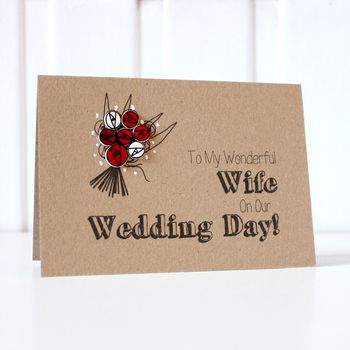 To My Wonderful Wife Wedding Day Card, Red Roses, 2 of 6