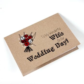 To My Wonderful Wife Wedding Day Card, Red Roses, 6 of 6