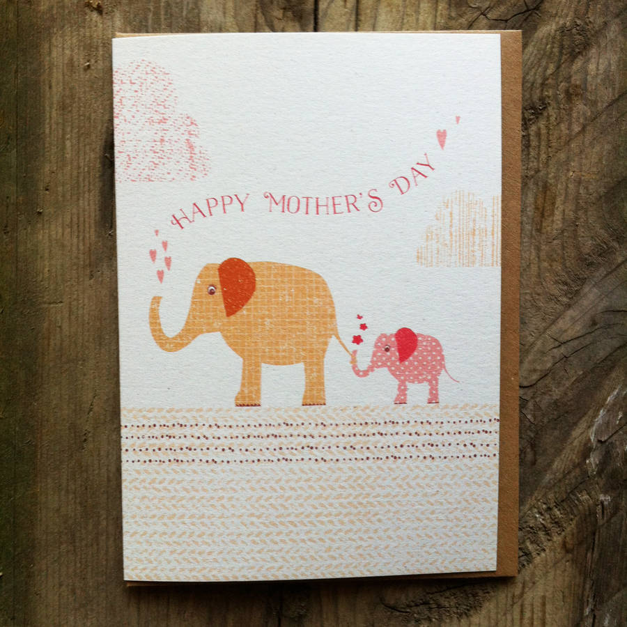  happy Mothers Day Elephants Greetings Card By Velvet Olive