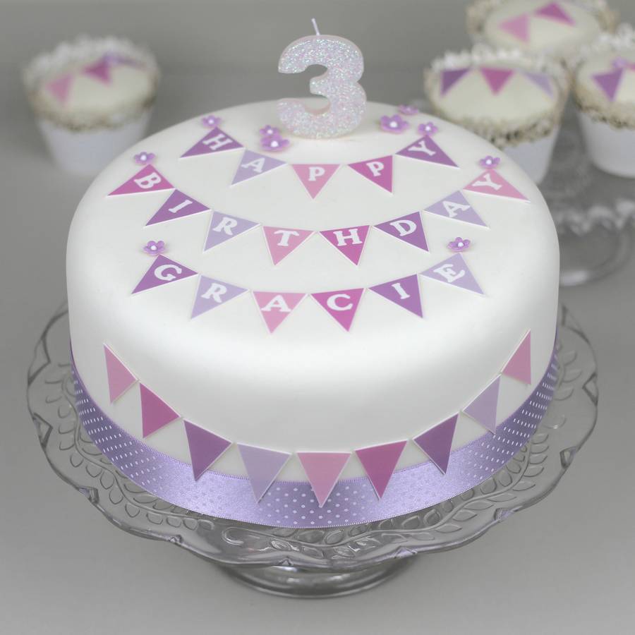 Birthday Cake Topper Decorating Kit With Bunting By