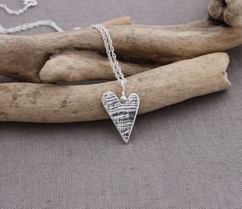 Textured Silver Heart Pendant, 2 of 2