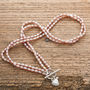 Double Strand Rice Pearl Necklace And Silver Heart, thumbnail 3 of 4