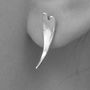 Curved Heart Sterling Silver Stud Earrings, thumbnail 4 of 5