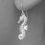 Silver Seahorse Earrings, thumbnail 5 of 6