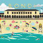 Bondi Beach Vintage Style Art Print, thumbnail 2 of 2