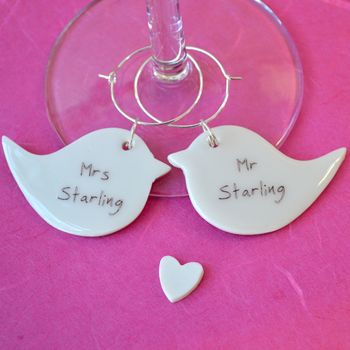 Personalised Lovebird Glass Charms, 3 of 4