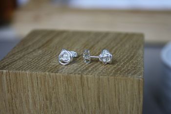 Silver Wrapped Wire Ball Studs, 2 of 2