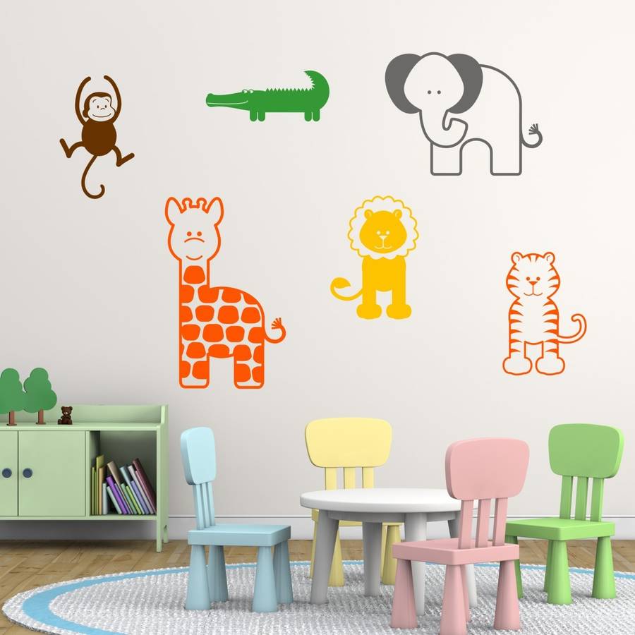 Nursery Animal Wall Stickers By Mirrorin | notonthehighstreet.com