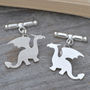 Dragon Cufflinks In Sterling Silver, thumbnail 3 of 5