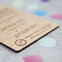 Floral Wooden Wedding Invitation, thumbnail 3 of 5