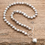 Freshwater Pearl Necklace With Silver Puffed Heart, thumbnail 3 of 3