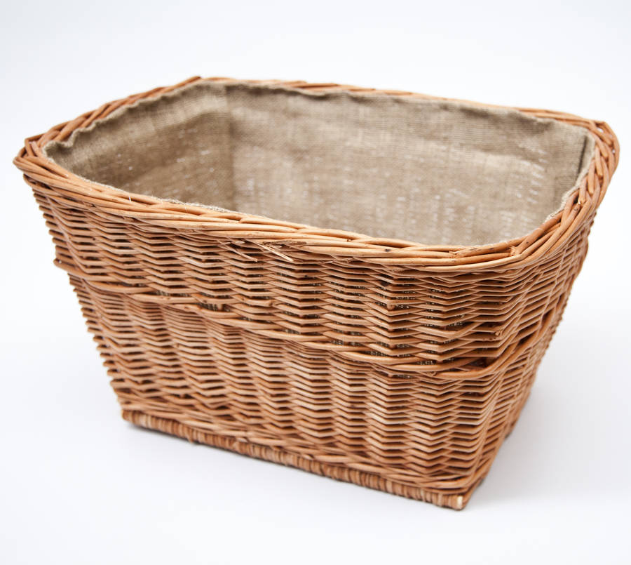 linen log storage wicker basket by prestige wicker