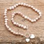 Freshwater Pearl Necklace With Silver And Pearl Hearts, thumbnail 1 of 3