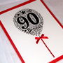 90th Happy Birthday Balloon Sparkle Card, thumbnail 8 of 11