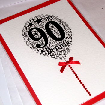 90th Happy Birthday Balloon Sparkle Card, 8 of 11