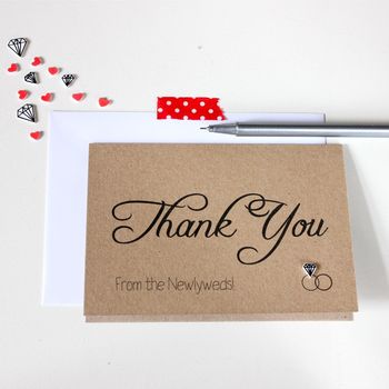 Thank You From The Newlyweds Wedding Card, 4 of 5