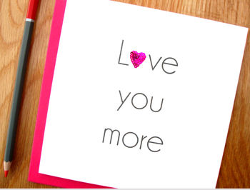 'Love You More' Sequin Heart Card, 2 of 2