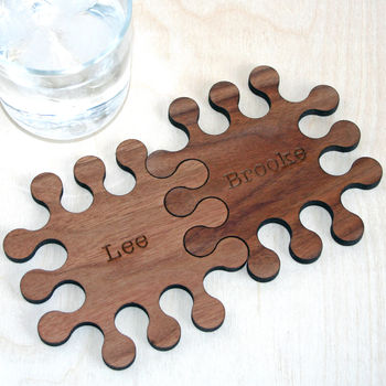 Set Of Two Personalised Wood Jigsaw Coasters, 5 of 7