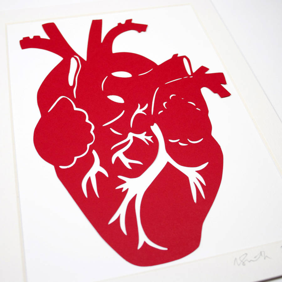 Anatomical Heart Papercut By Nell | notonthehighstreet.com