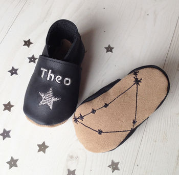 Personalised Zodiac Star Sign Constellation Baby Shoes, 2 of 12