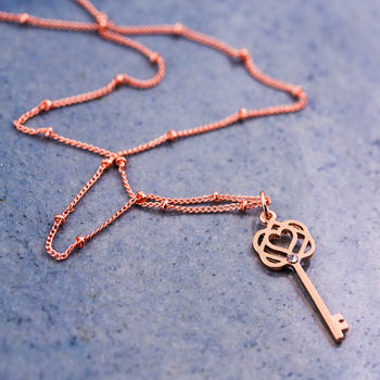 Infinity Heart Key Charm Necklace, 2 of 8