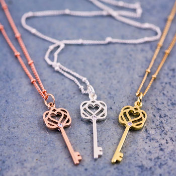 Infinity Heart Key Charm Necklace, 6 of 8