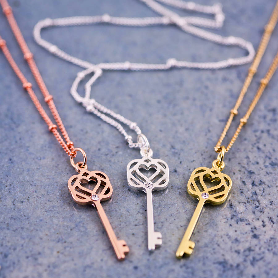 Infinity Heart Key Charm Necklace By J&S Jewellery | notonthehighstreet.com