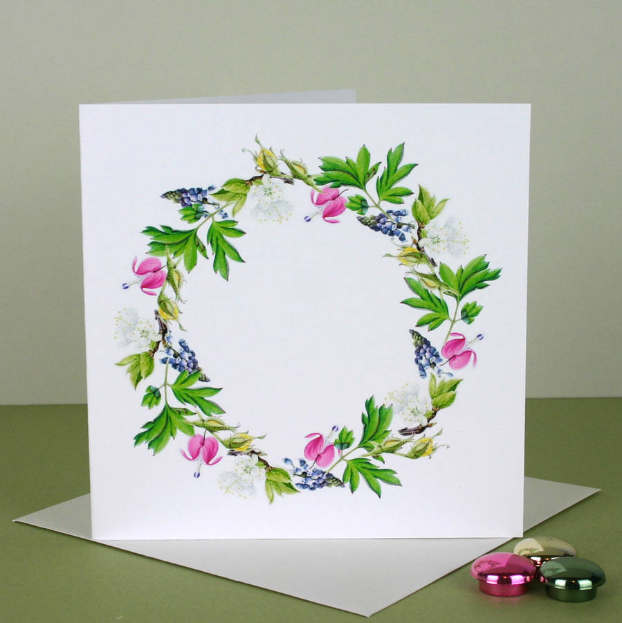' flower wreath ' spring cardthe botanical concept