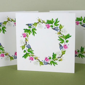 ' Flower Wreath ' Illustrated Card, 4 of 4